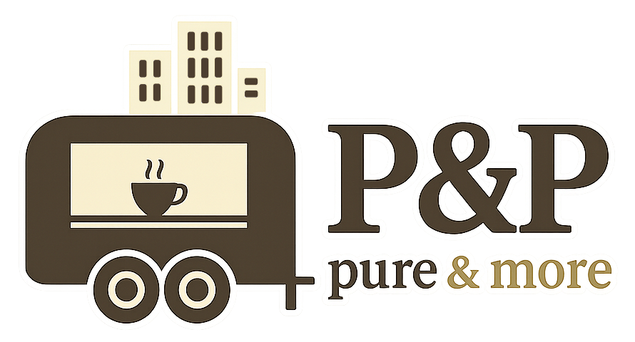 P&P Pure & More logo features a food truck-style graphic and the company name.